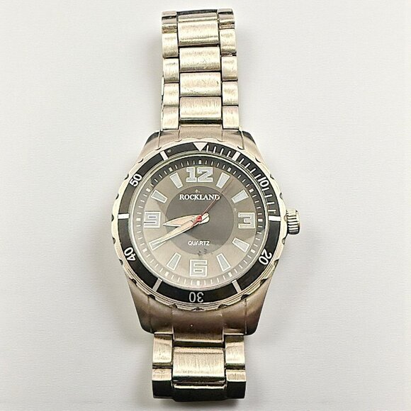 Rockland Other - Rockland Quartz Watch Stainless Steel Band ROC011S Fits 8" Wrist Mens Timepiece